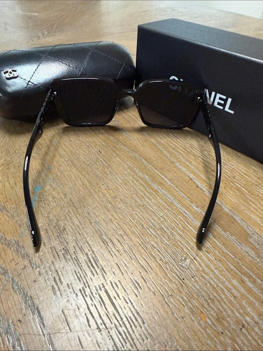 CHANEL Black Square Oversized Sunglasses